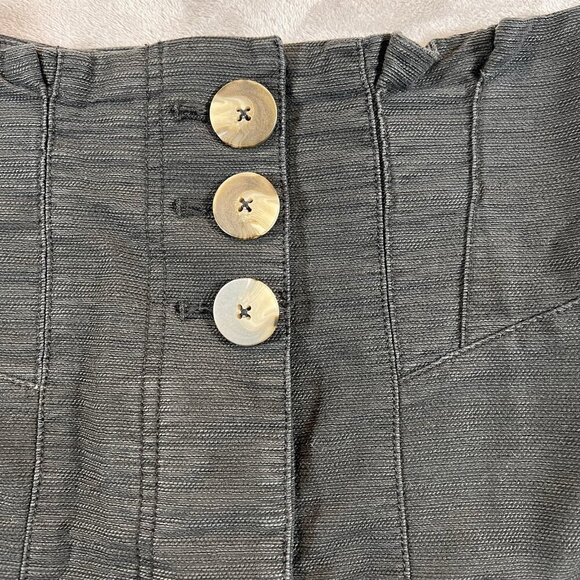 Free People Every Minute Every Hour Black High Waisted‎ Button Skirt 0 - Picture 6 of 9